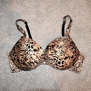 Victoria's Secret Push Up Plunge Bra Cheetah Print 38D